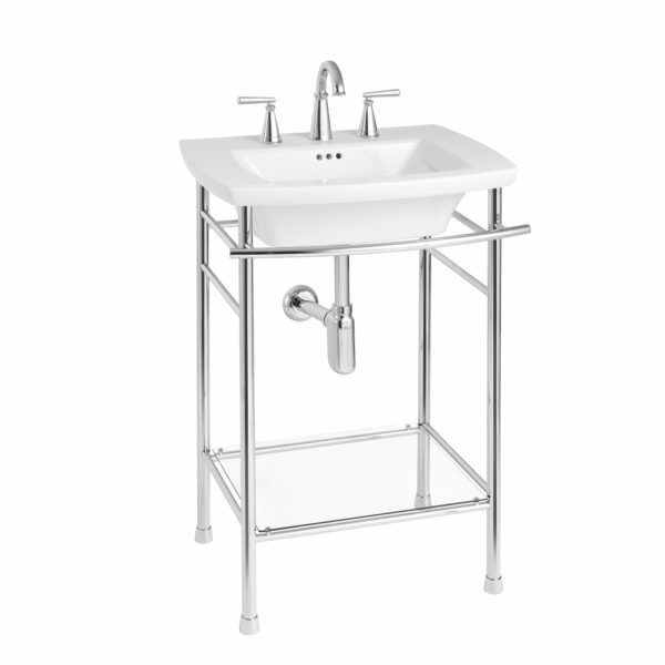 American Standard Edgemere Console Table in Chrome with sink installed