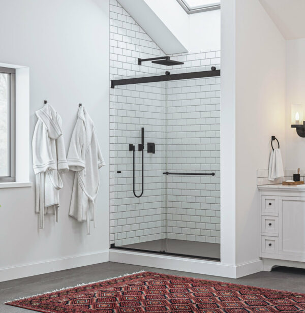 Basco Rotolo Lux Shower Door in Matte Black