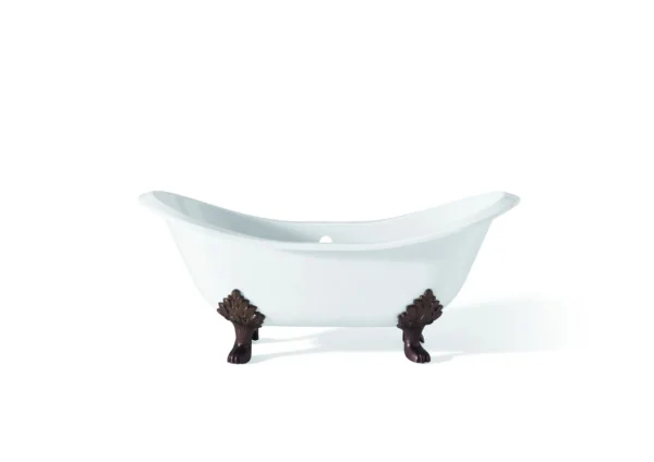 Chevoit Regency Tub in White with Bronze Lion Feet