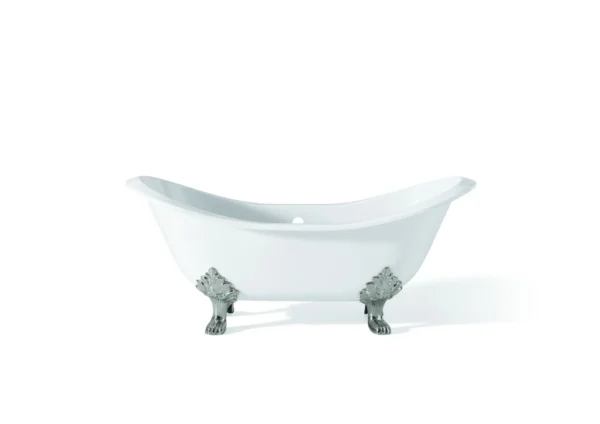 Chevoit Regency Tub in White with Silver Lion Feet