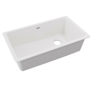 Elkay Quartz Sink with Offset Drain in White